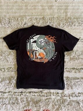 Octopied Mind Black T-Shirt As Above So Below Medium
